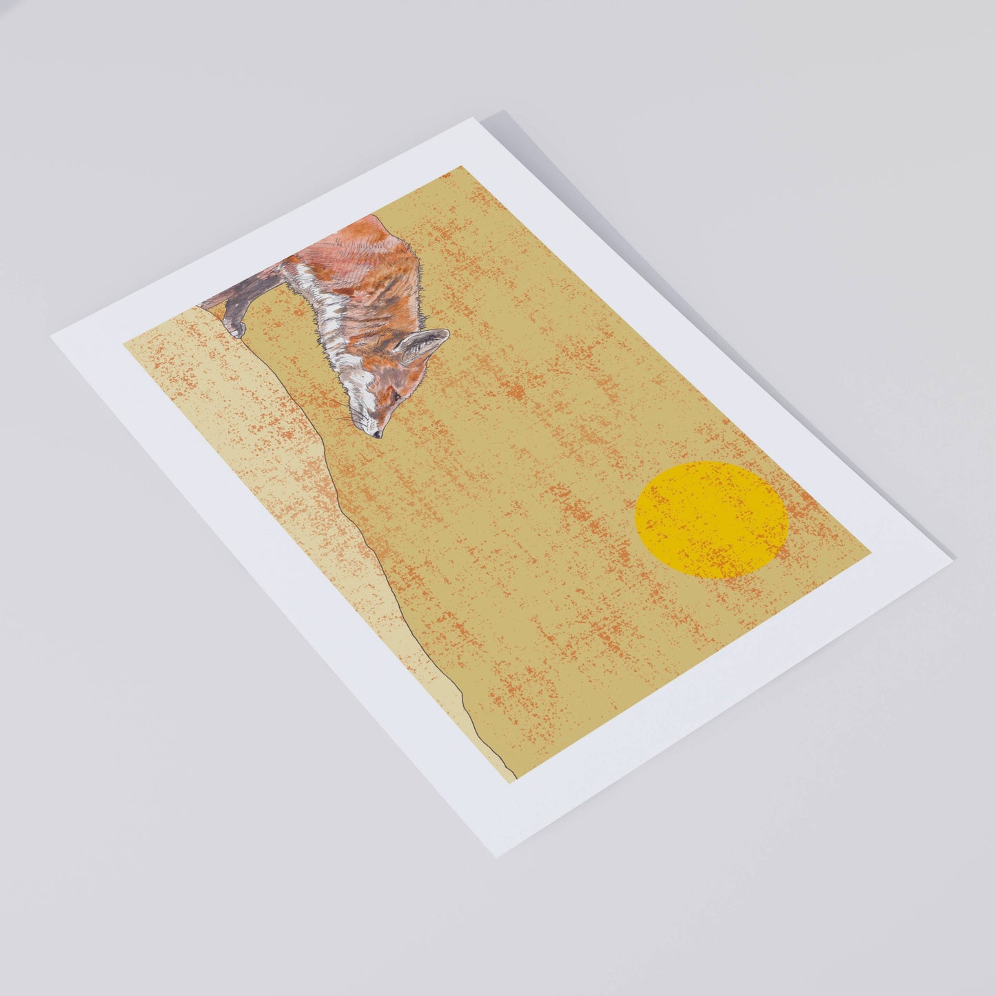 The Stalking Red Fox 2 in Yellow Open Edition Giclée Art Print