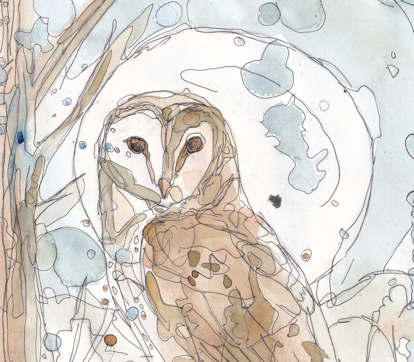 The Barn Owl On The Perch Open Edition Giclée Art Print
