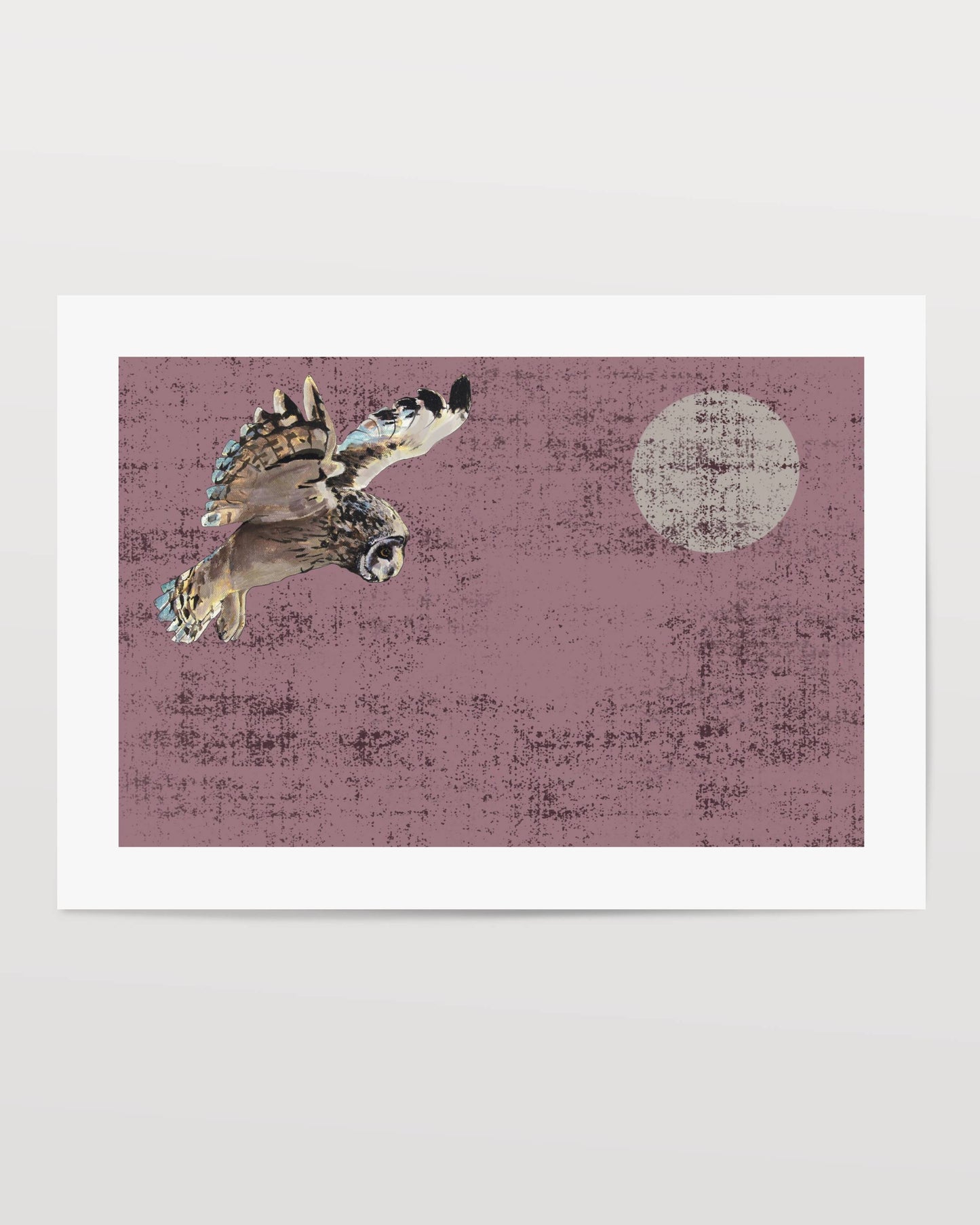 The Quartering Owl in Pink Open Edition Giclée Art Print