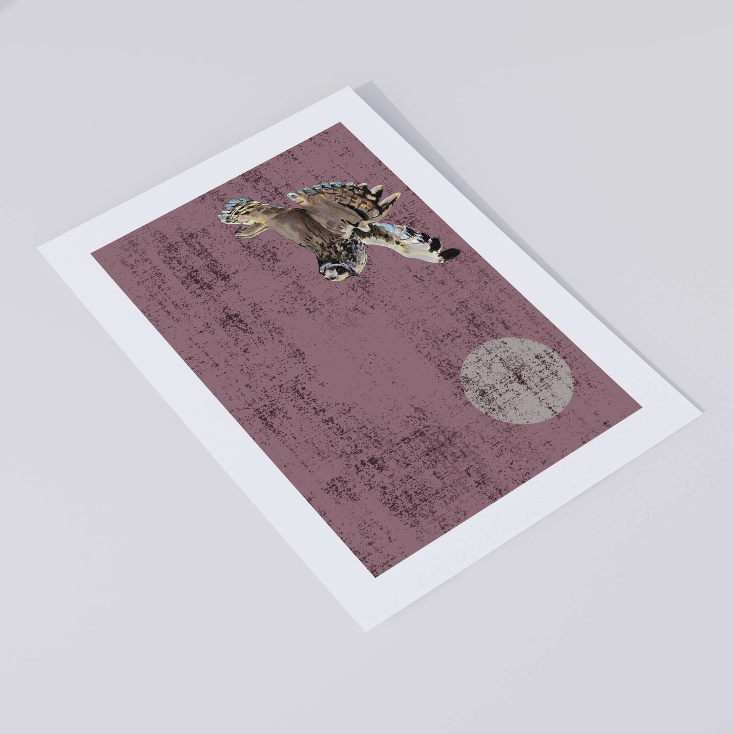 The Quartering Owl in Pink Open Edition Giclée Art Print