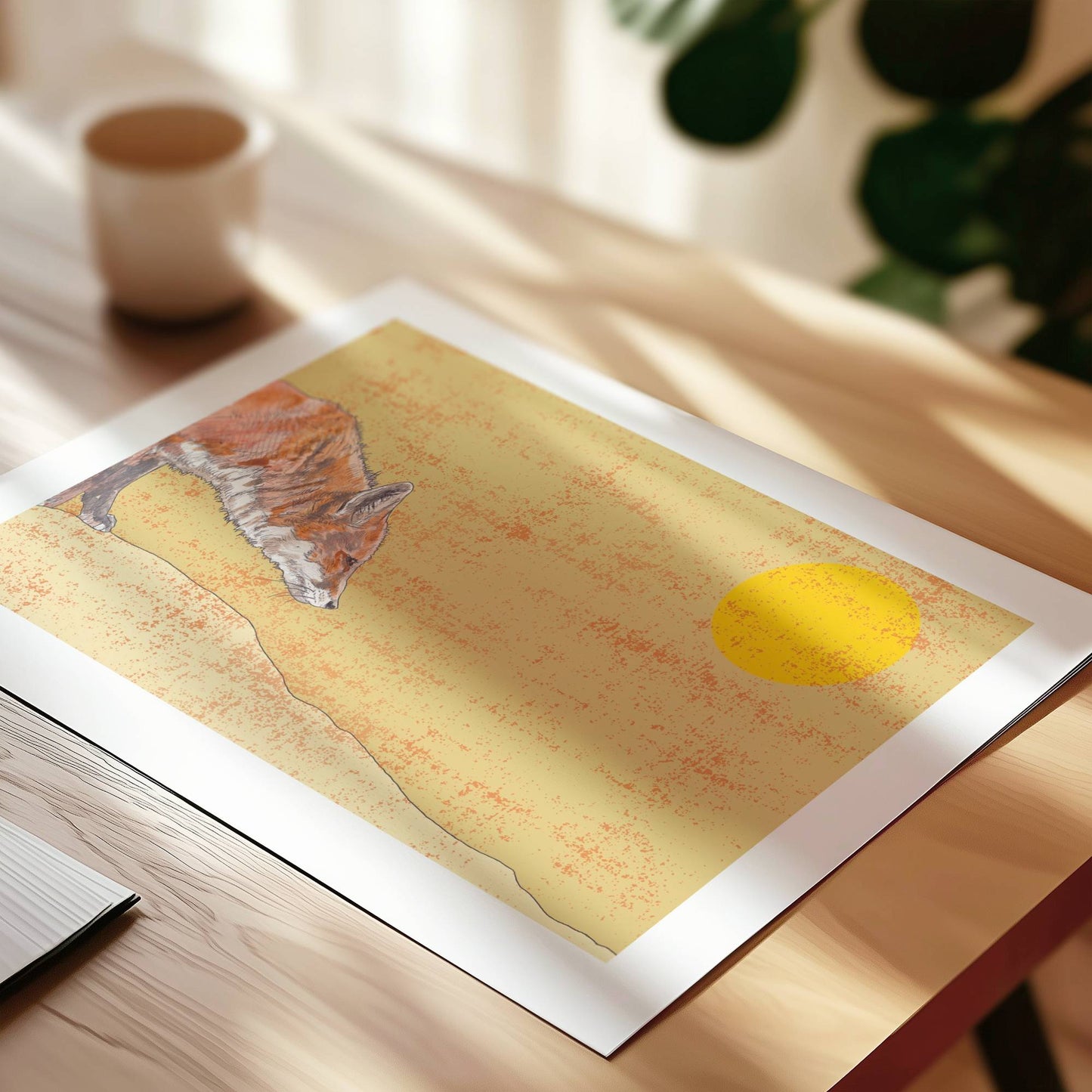 The Stalking Red Fox 2 in Yellow Open Edition Giclée Art Print