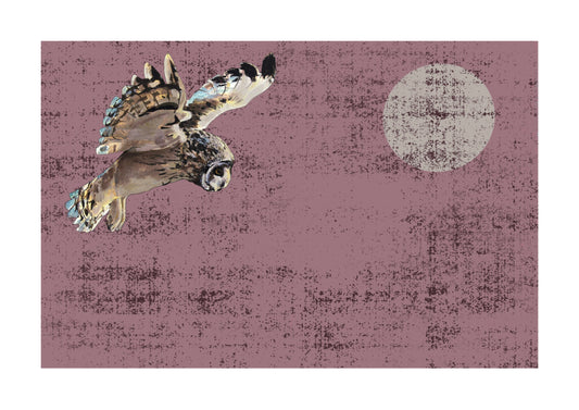 The Quartering Owl in Pink Open Edition Giclée Art Print