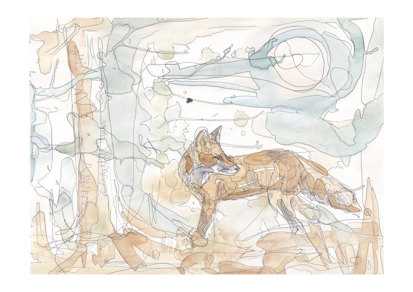 The Watchful Red Fox Open Edition Giclée Art Print