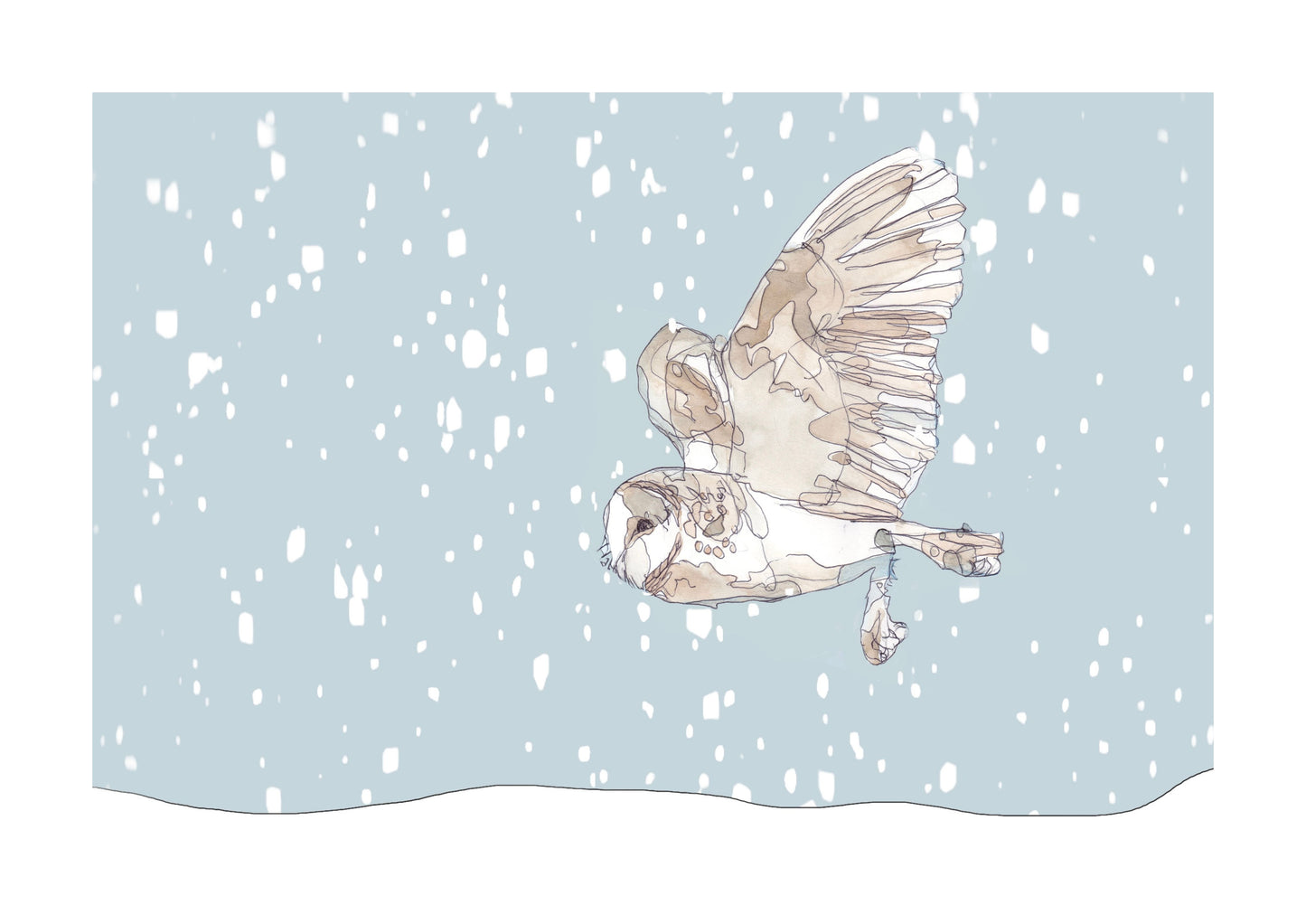 The Barn Owl and The Snow Open Edition Giclée Art Print