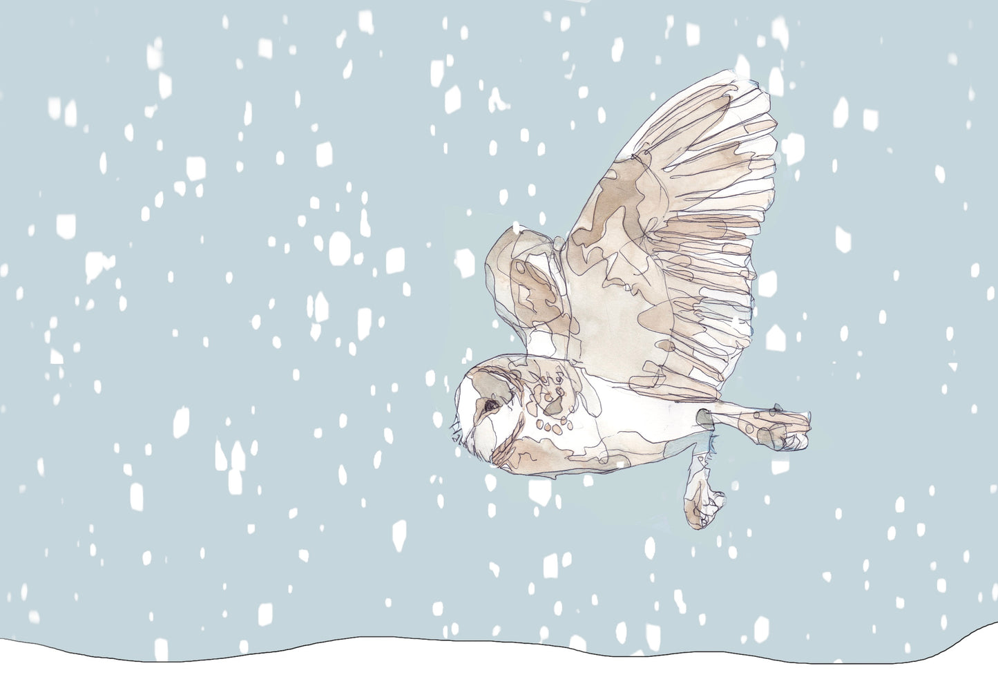 The Barn Owl and The Snow Open Edition Giclée Art Print