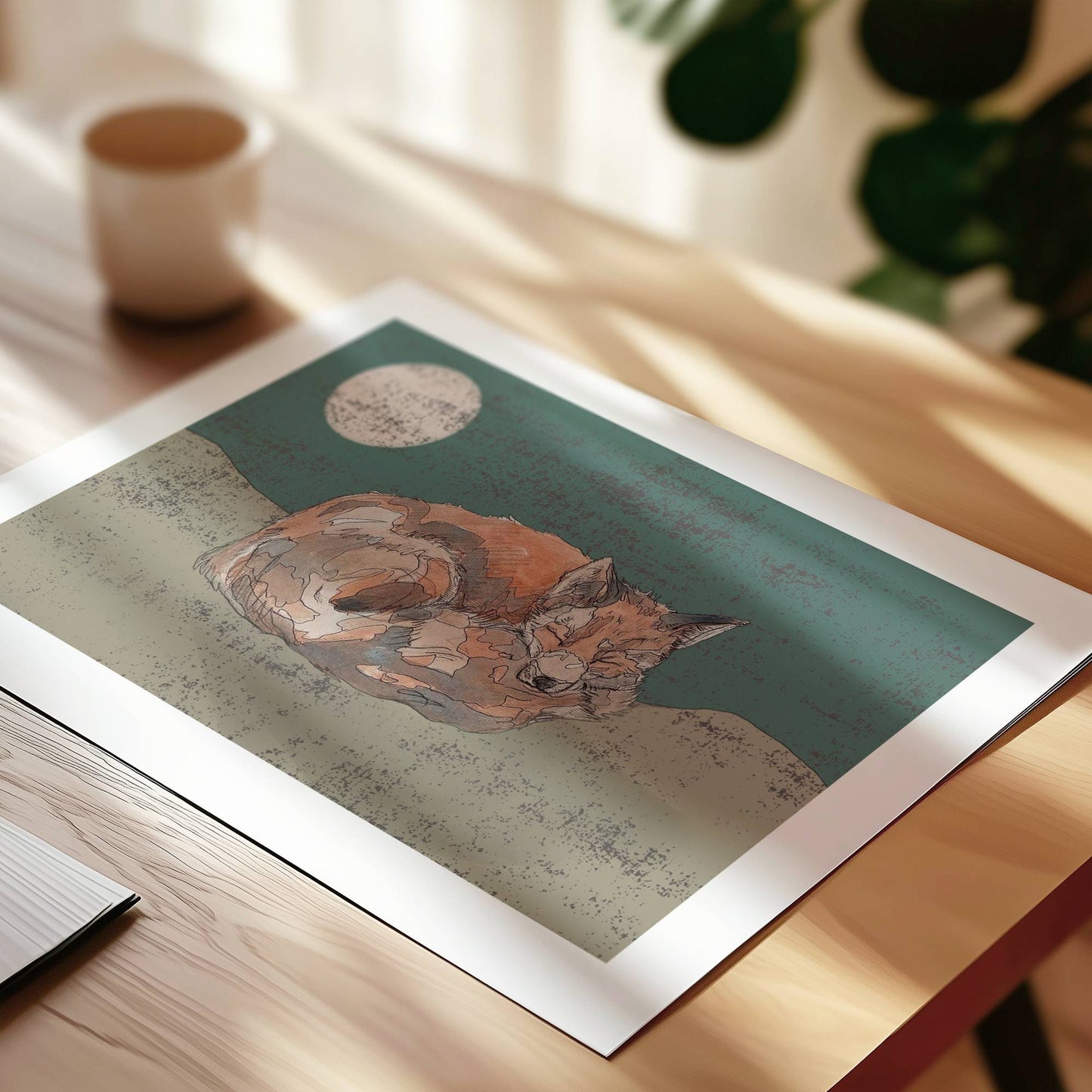 The Sleeping Red Fox in Green Open Edition Giclée Art Print