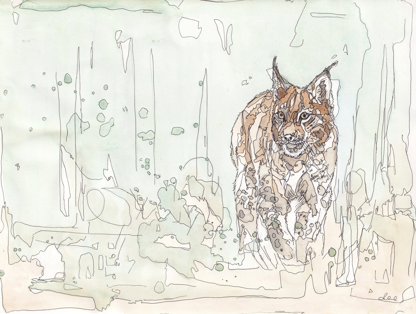 The Lynx In The Grass Open Edition Giclée Art Print