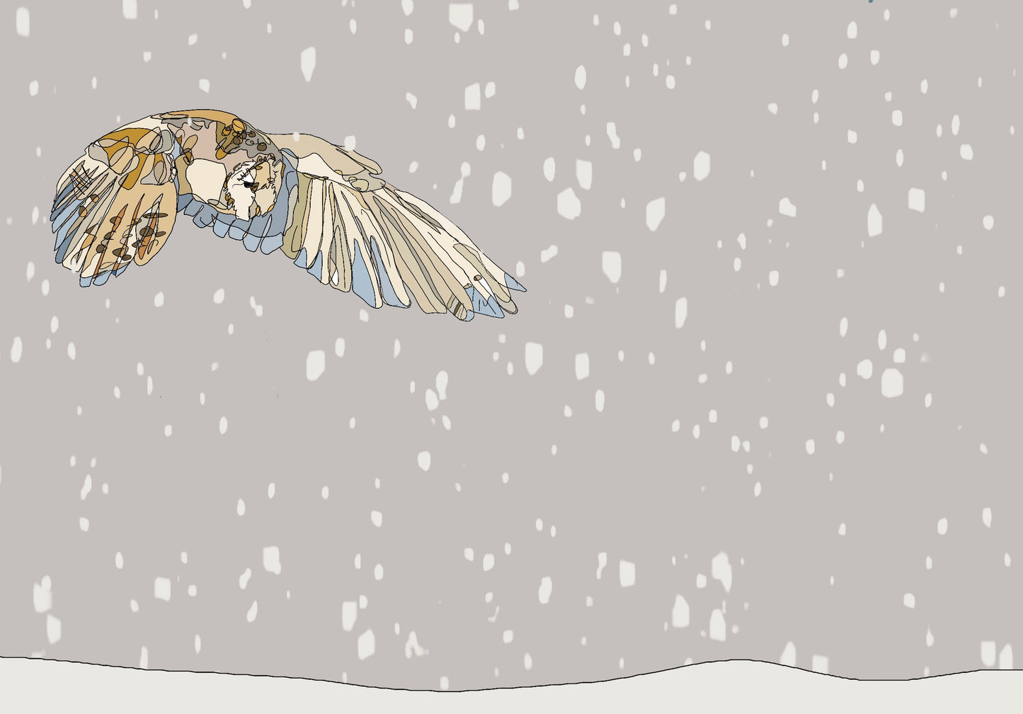 The Quartering Barn Owl and The Snow Open Edition Giclée Art Print