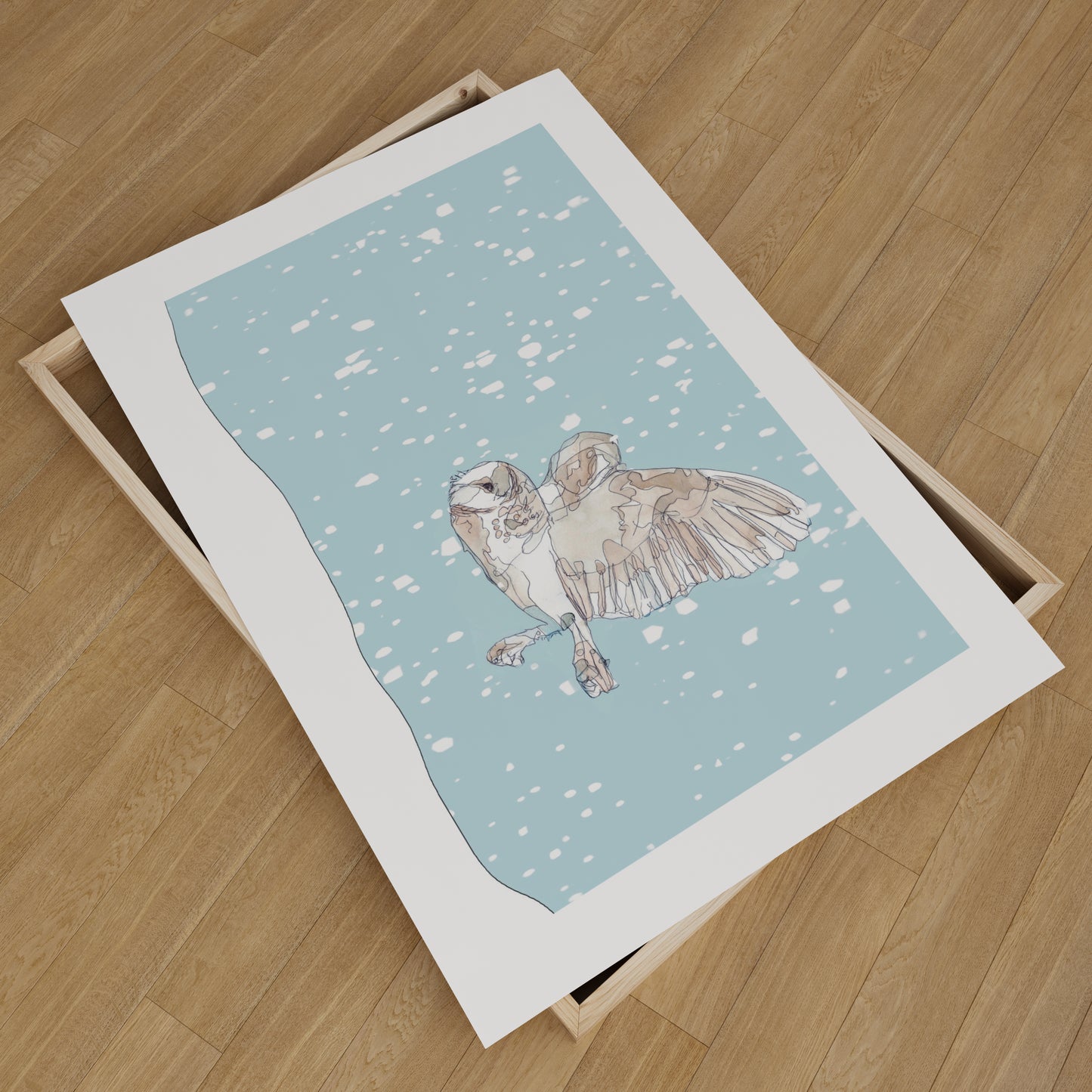 The Barn Owl and The Snow Open Edition Giclée Art Print