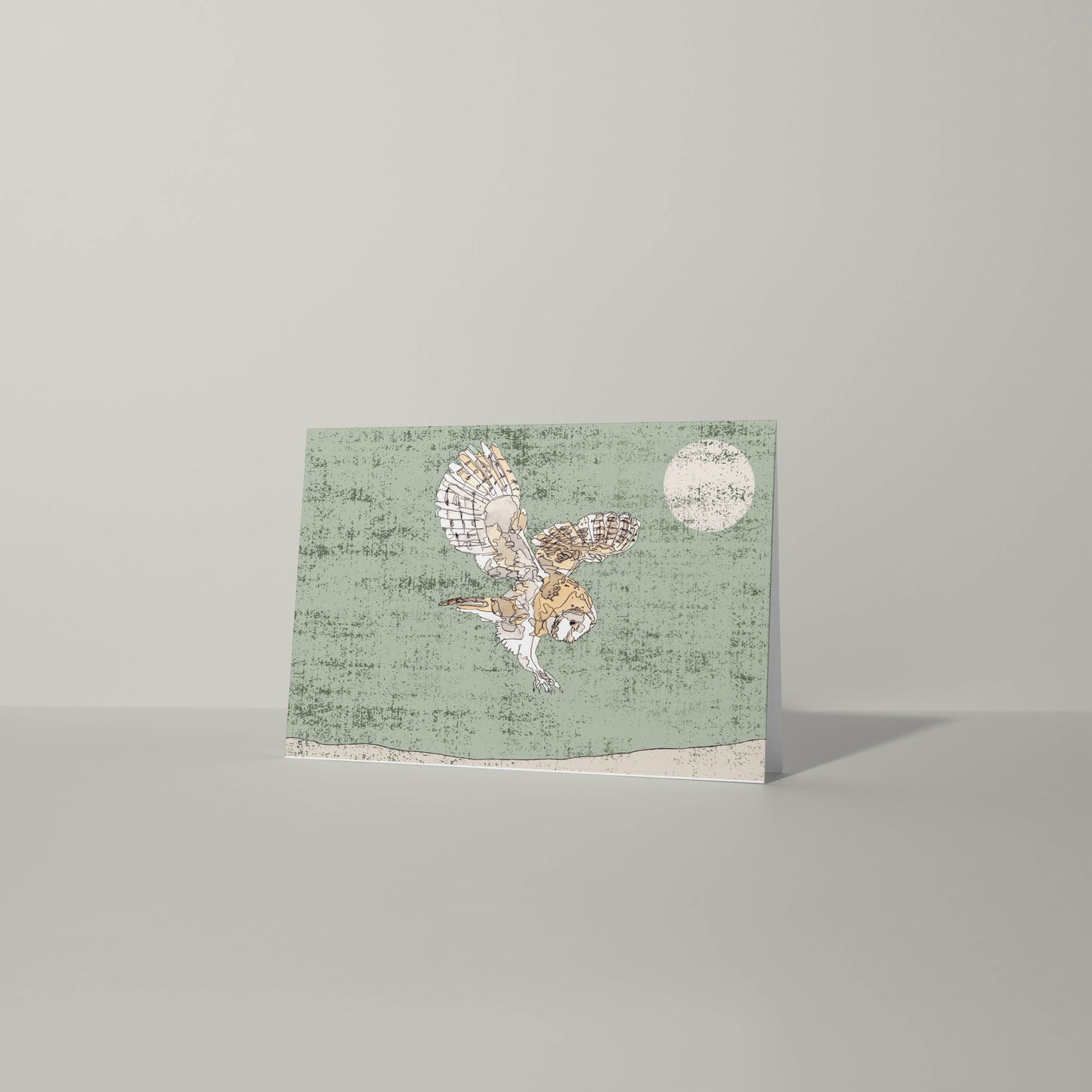 The Hunting Barn Owl in Green