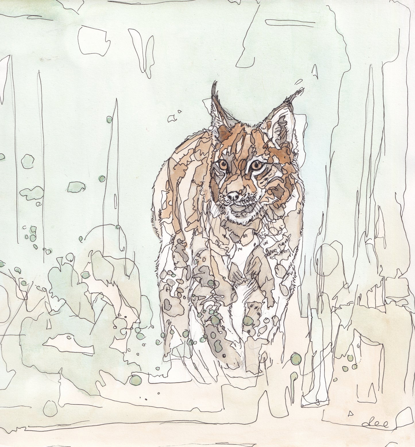 The Lynx In The Grass Open Edition Giclée Art Print