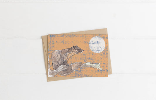 The Pine Marten and The Moon in Orange