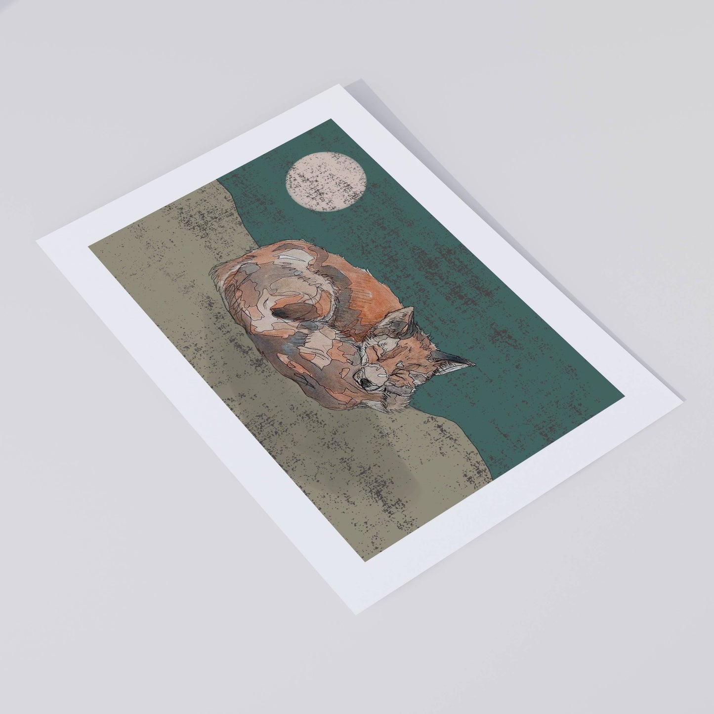 The Sleeping Red Fox in Green Open Edition Giclée Art Print